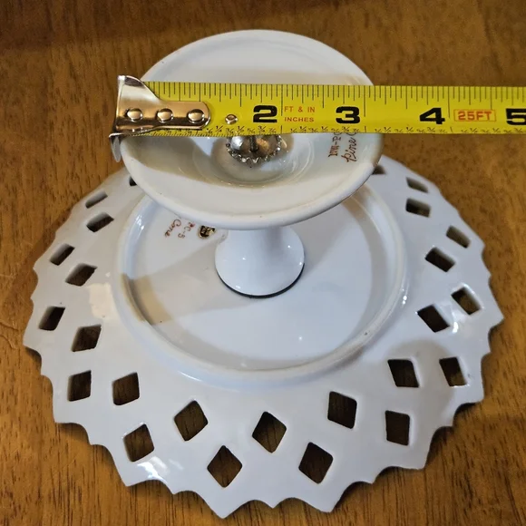 Vintage Norcrest Fine China Pine Cone Pedestal Plate With Gold Trim Lace NW-PC-5 - Picture 10 of 10